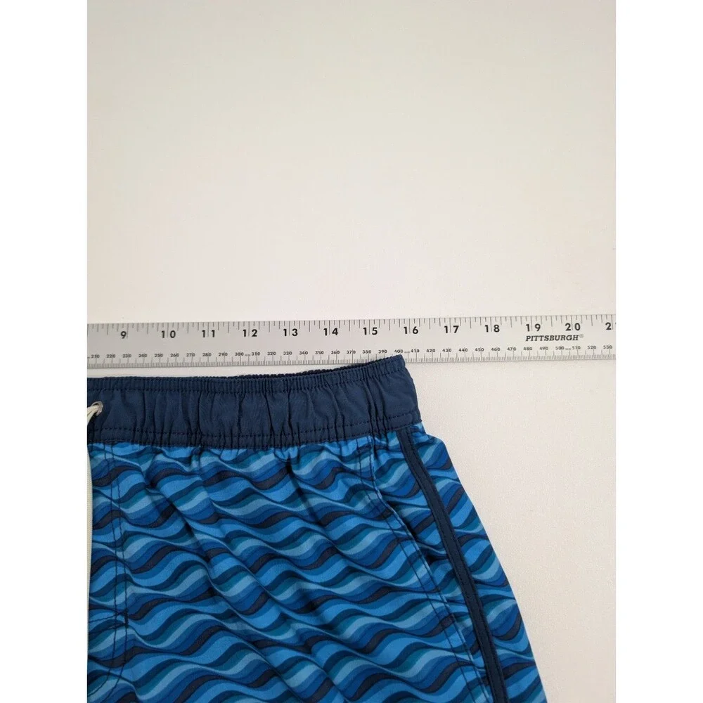 Fair Harbor swim trunks mens L blue black the anchor quick dry 8